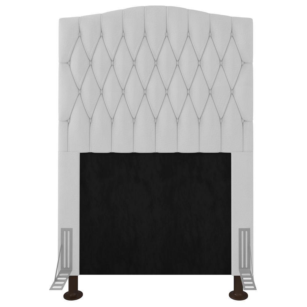 Cabeceira Estofada Box Solteiro Greta 90cm Com Frame Branco - 3