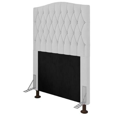 Cabeceira Estofada Box Solteiro Greta 90cm Com Frame Branco