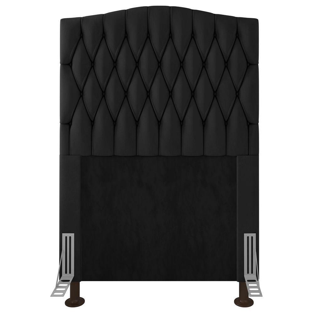 Cabeceira Estofada Box Solteiro Greta 90cm Com Frame Preto - 3