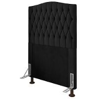 Cabeceira Estofada Box Solteiro Greta 90cm Com Frame Preto - 1