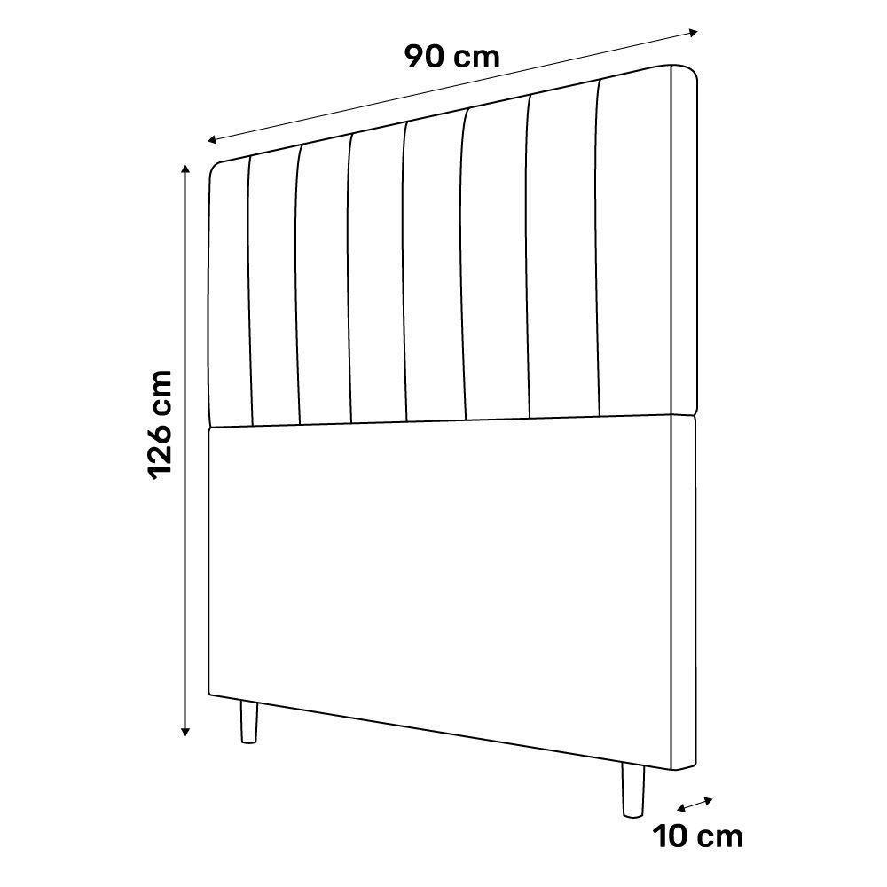 Cabeceira Cama Box Solteiro Itália 90cm Corano Bege - 2