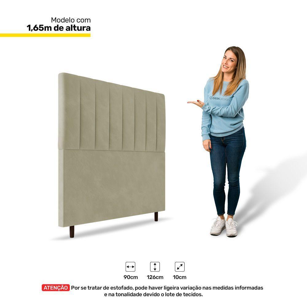 Cabeceira Cama Box Solteiro Itália 90cm Corano Bege - 3