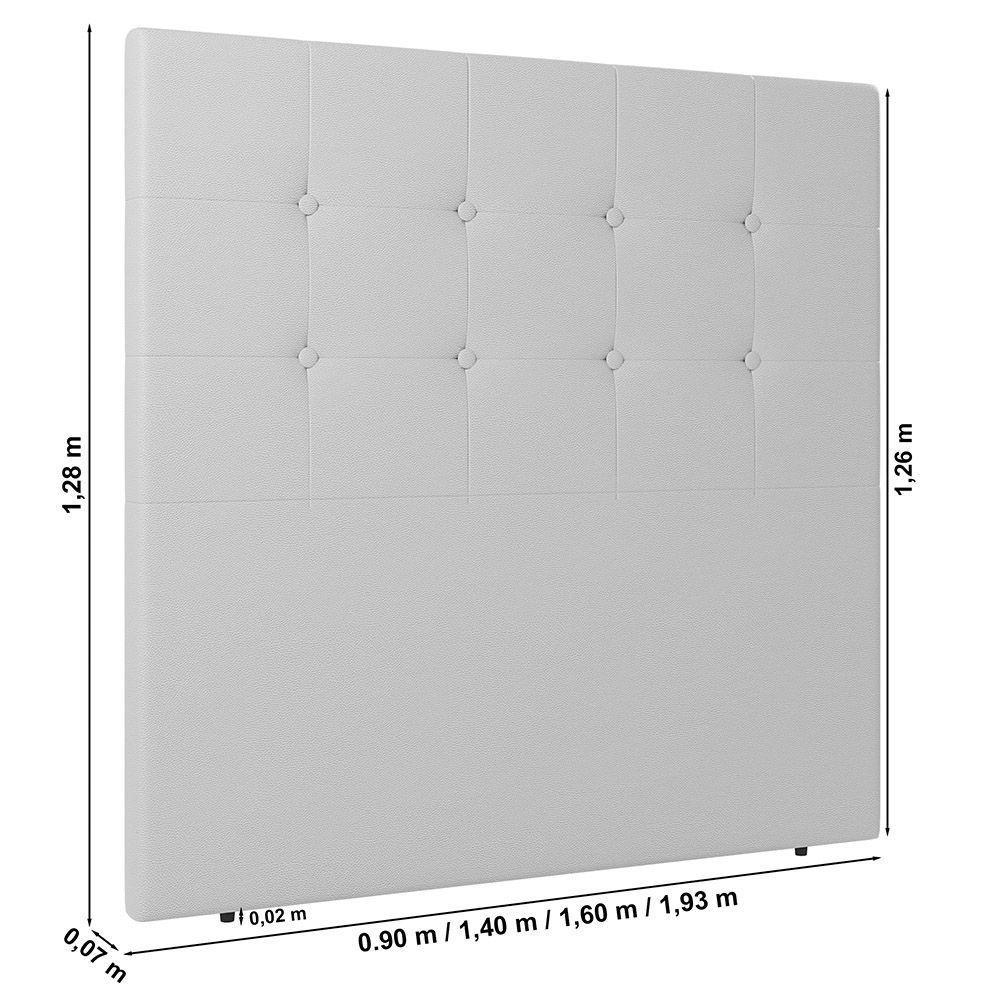 Cabeceira Cama Box Casal Queen Size Luana 160cm Sintético Branco - 6