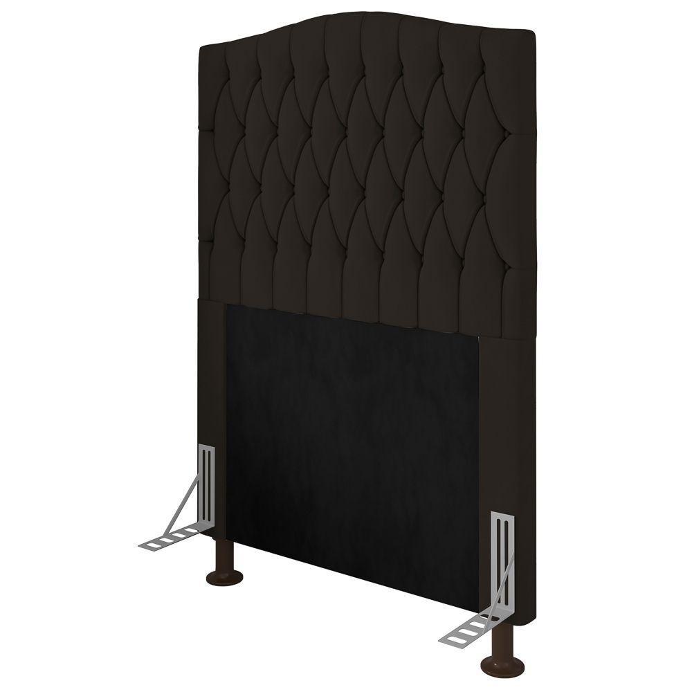 Cabeceira Estofada Box Solteiro Greta 90cm Com Frame Marrom - 1