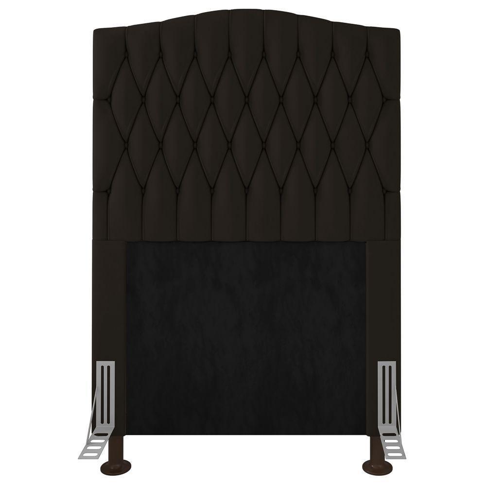 Cabeceira Estofada Box Solteiro Greta 90cm Com Frame Marrom - 3