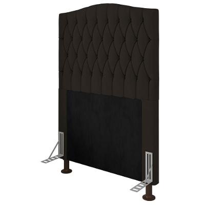 Cabeceira Estofada Box Solteiro Greta 90cm Com Frame Marrom
