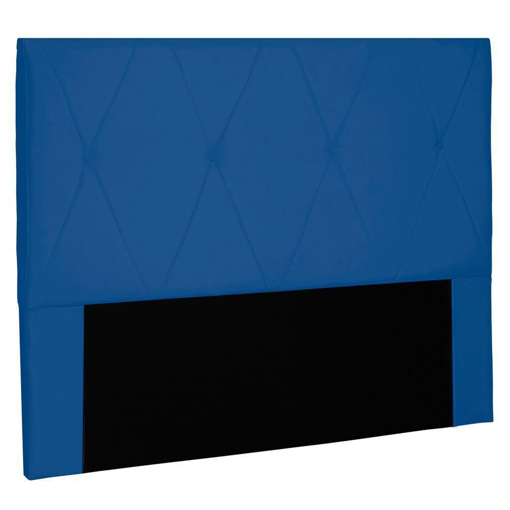 Cabeceira Estofada Cama Box Casal 140cm Suede Azul Marinho - 1