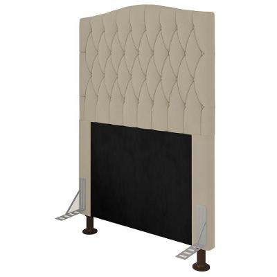 Cabeceira Estofada Box Solteiro Greta 90cm Com Frame Bege