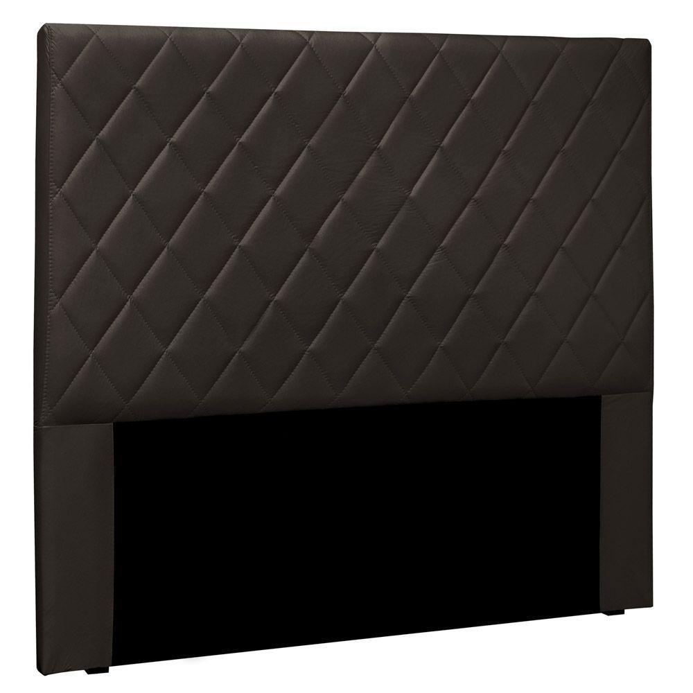 Cabeceira Estofada Box Queen Size Esmeralda 160cm Marrom - 1