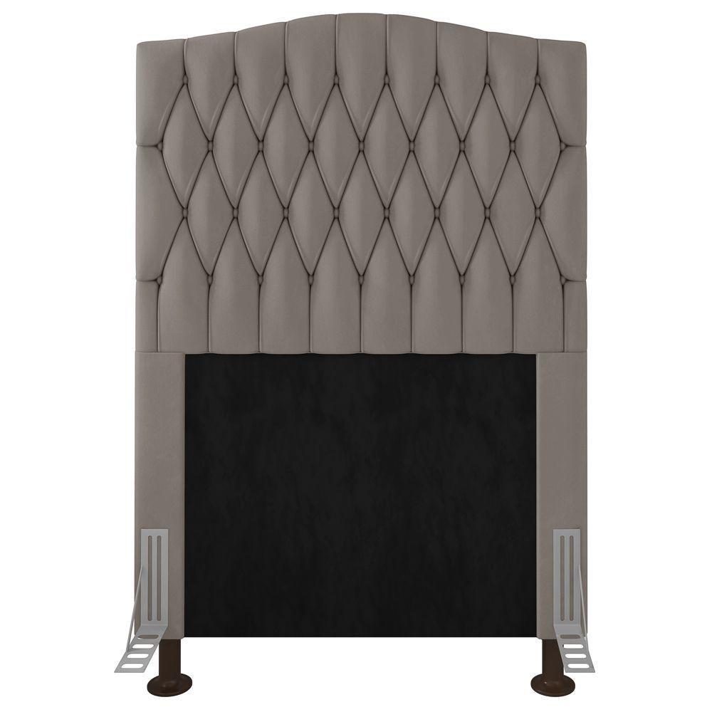 Cabeceira Estofada Box Solteiro Greta 90cm Com Frame Bege - 3