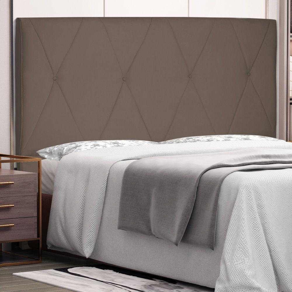 Cabeceira Estofada Cama Box Casal 140cm Suede Caramelo - 4