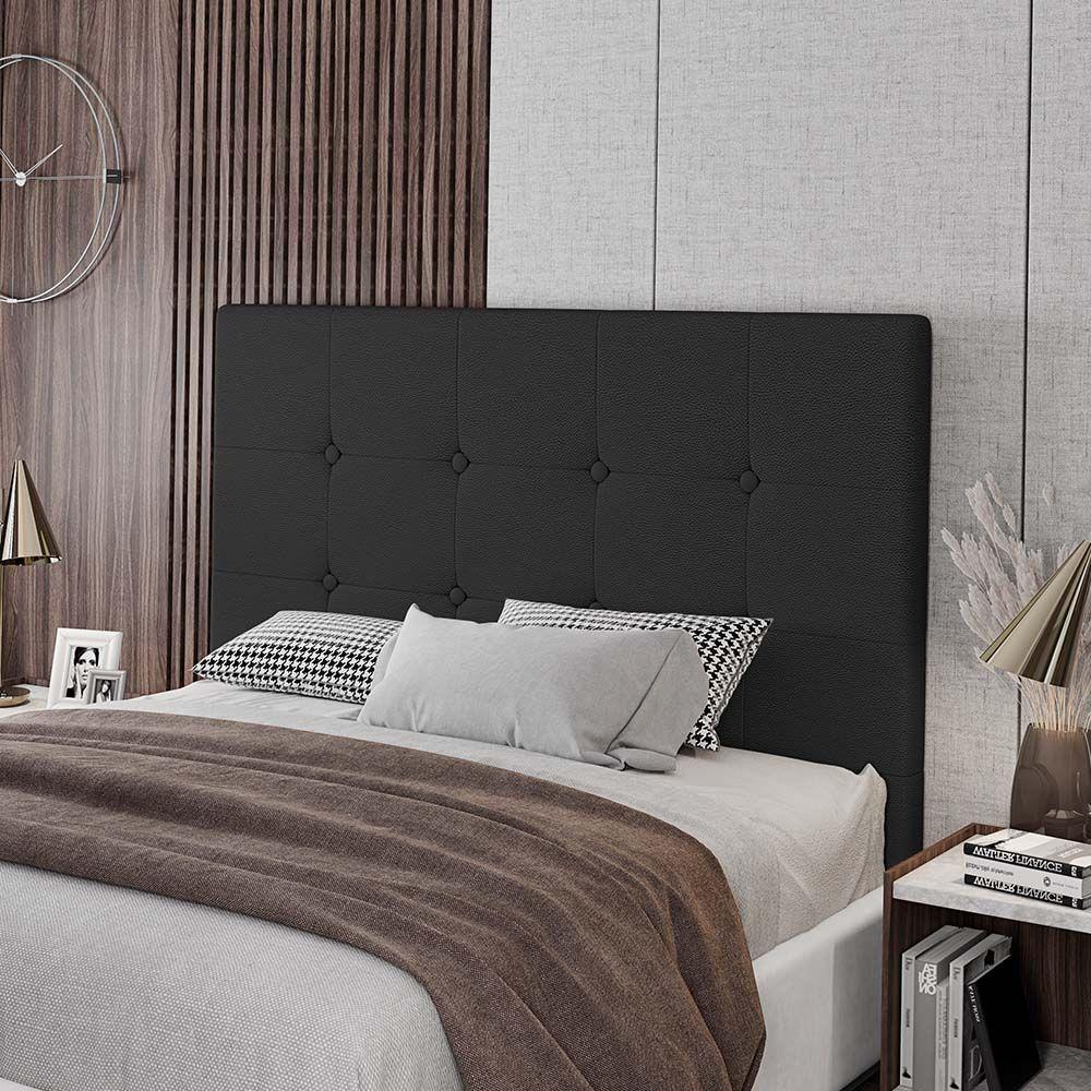 Cabeceira Cama Box Casal King Size Luana 193cm Sintético Preto - 6