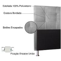 Cabeceira Casal 1,40m Roma Suede - Pallazio Cor Cinza - 2