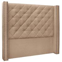 Cabeceira Estofada Cama Box Casal Alteza 140cm Suede Bege - 1