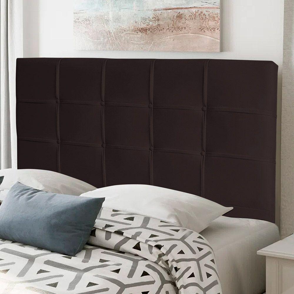 Cabeceira Estofada Box Queen Size 160cm Marrom Cacau - 4