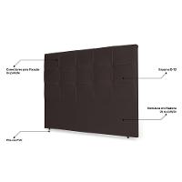 Cabeceira Estofada Box Queen Size 160cm Marrom Cacau - 3