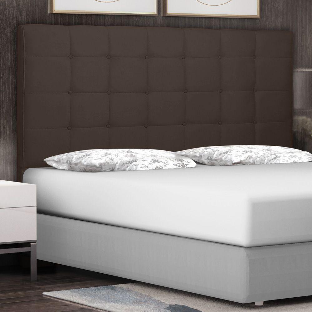 Cabeceira Estofada Cama Box Casal 140cm Suede Café - 4