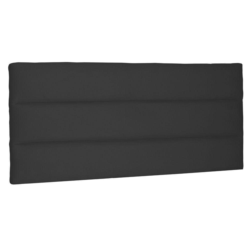 Cabeceira Painel Estofada Box Casal King 195cm Suede Preto - 1