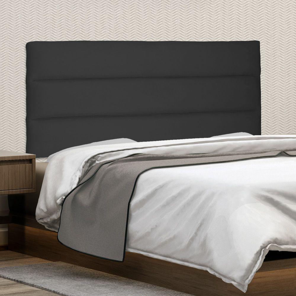 Cabeceira Painel Estofada Box Casal King 195cm Suede Preto - 4