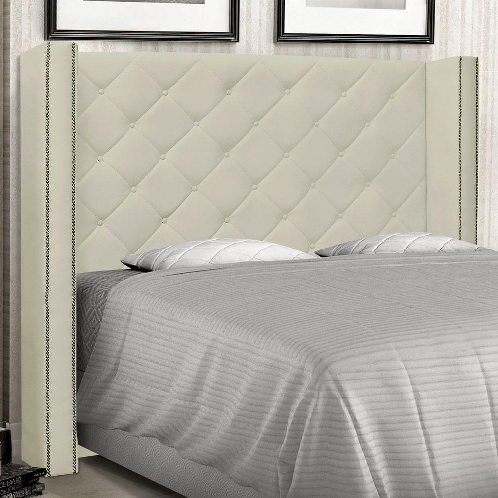 Cabeceira Estofada Cama Box Casal Alteza 140cm Corano Bege - 4