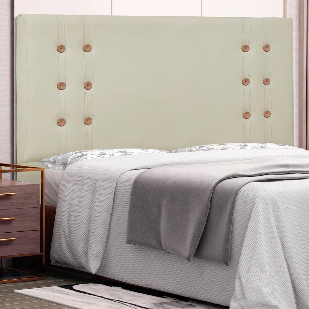 Cabeceira Estofada Cama Box Casal Monreale 140cm Bege - 4