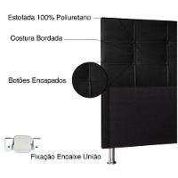 Cabeceira Casal 1,40m Roma Suede - Pallazio Cor Preto - 3