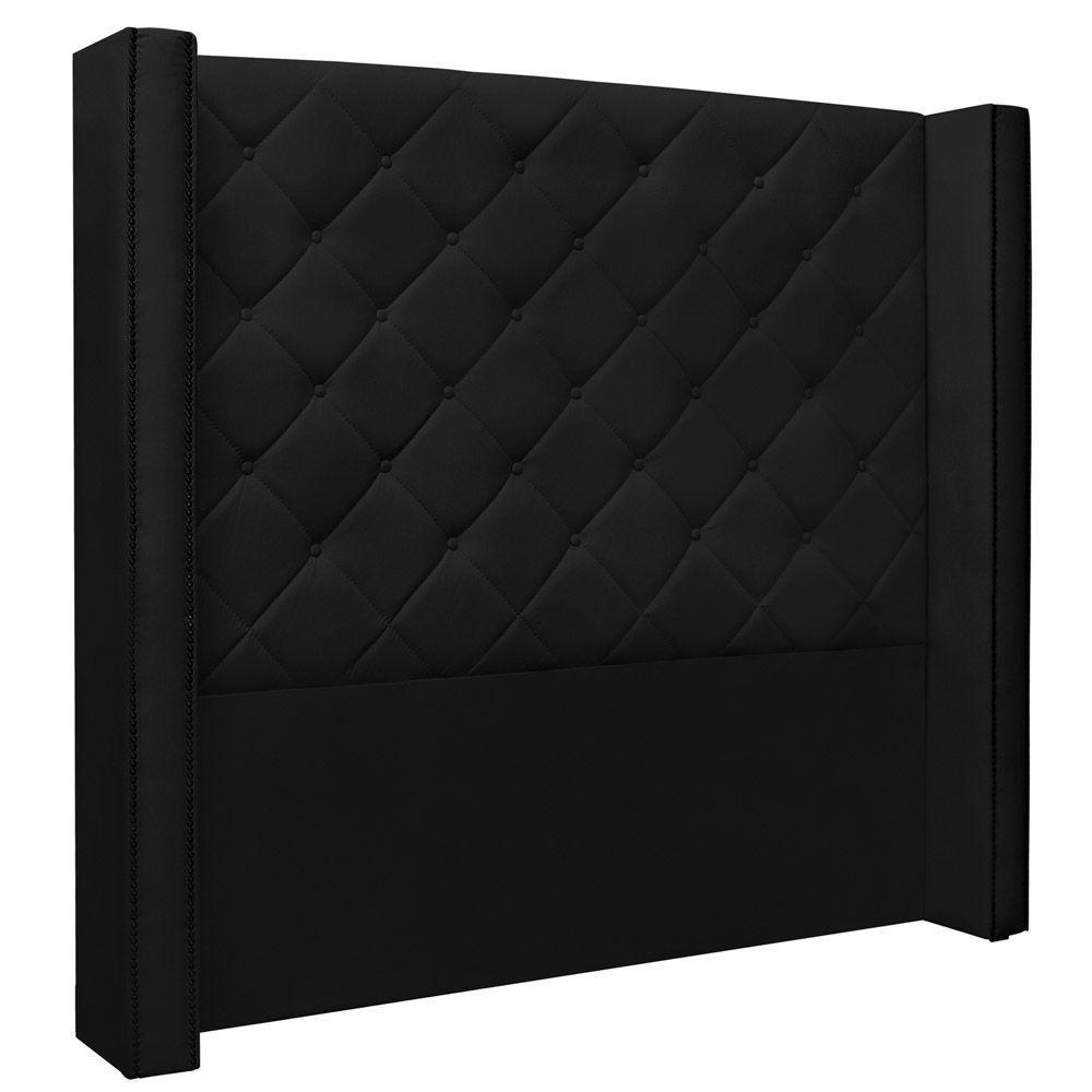 Cabeceira Estofada Cama Box Casal Alteza 140cm Corano Preto - 1