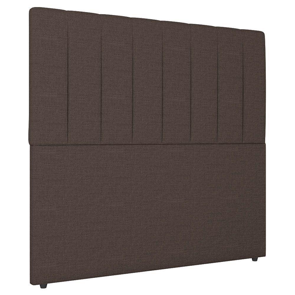 Cabeceira Cama Box Casal King Size Ivana 193cm Linho Marrom - 1