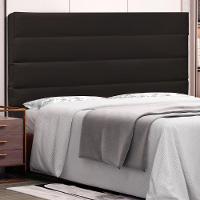 Cabeceira Estofada Cama Box Casal Queen Size 160cm Marrom - 4
