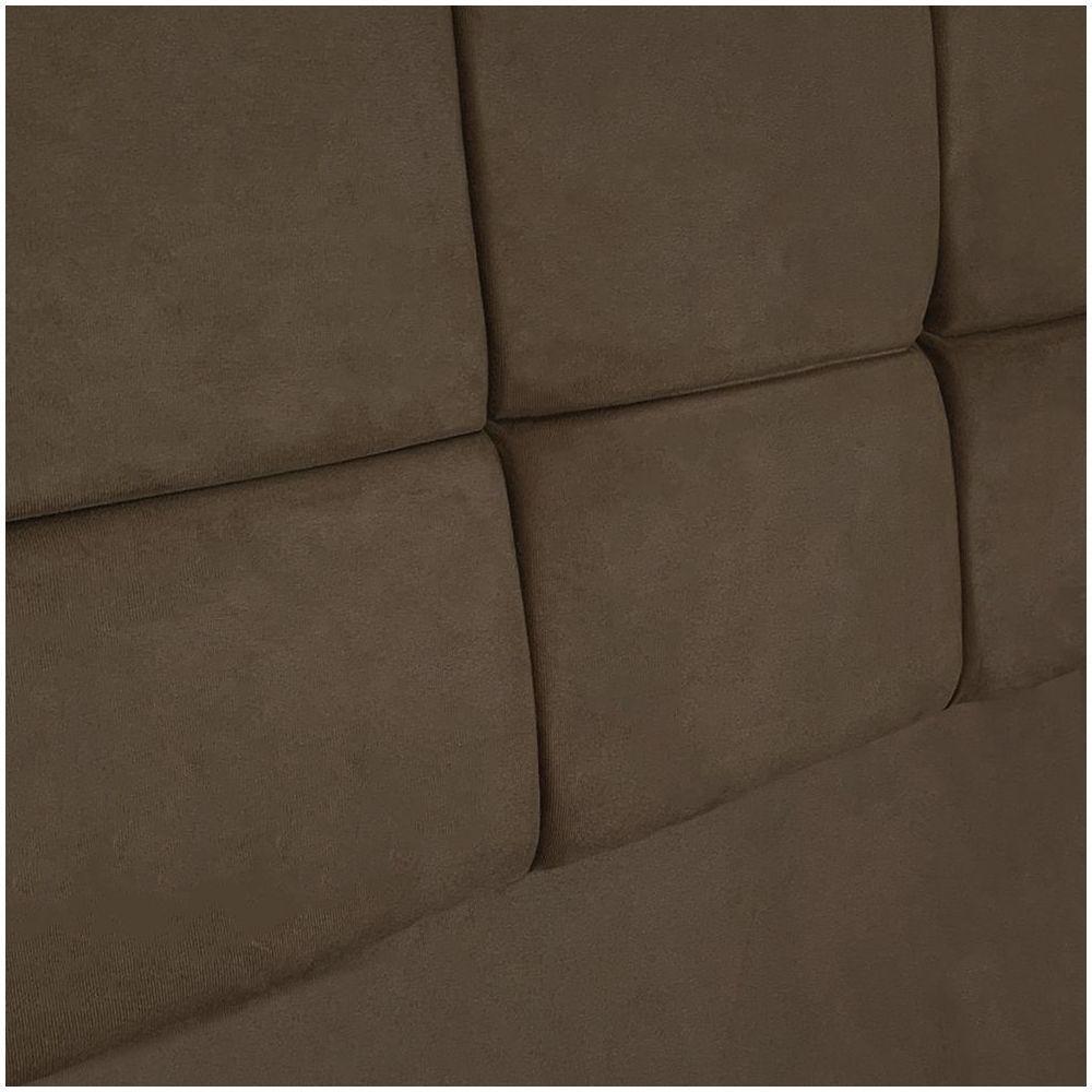 Cabeceira Casal 1,40m Nina Suede - Pallazio Cor Marrom - 10