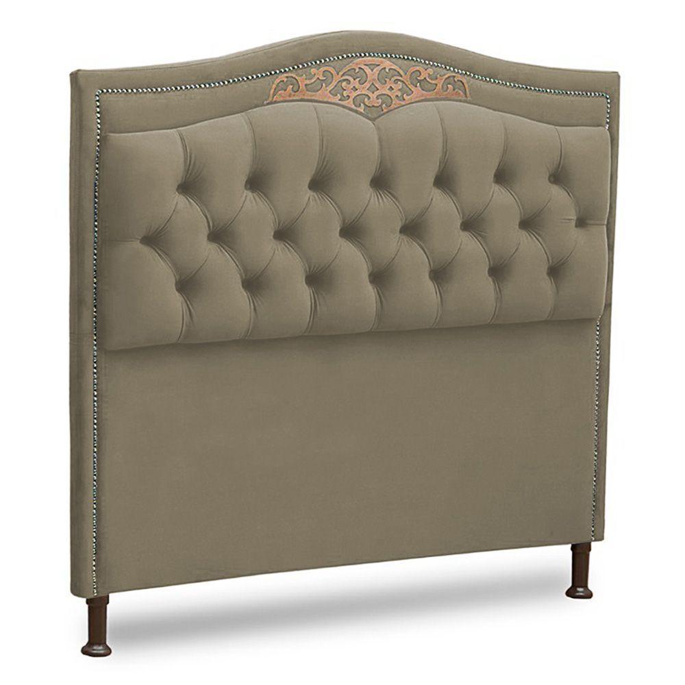 Cabeceira Estofada Cama Box Casal Belize 140cm Corino Areia - 1