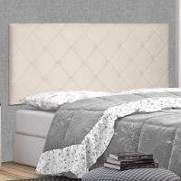 Cabeceira Painel Estofada Box Casal Queen Tânia 160cm Bege - 4