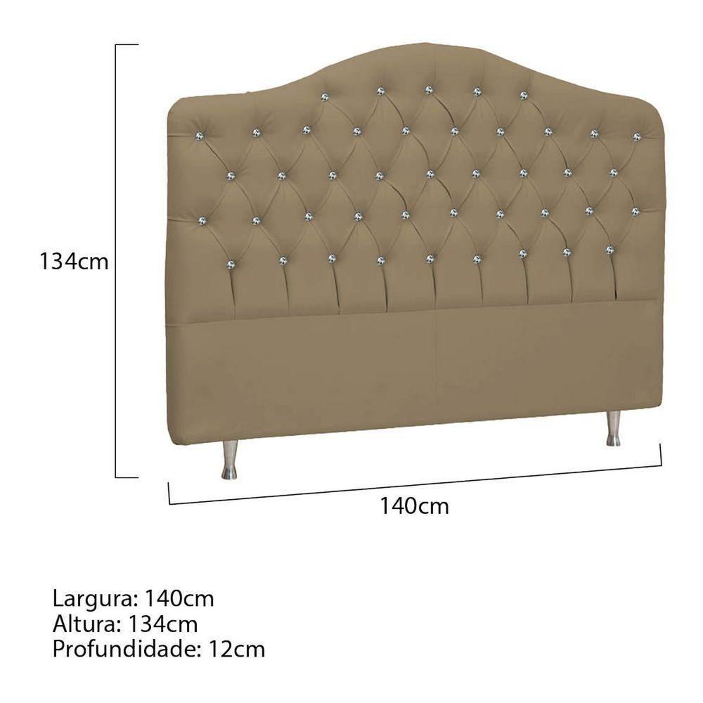 Cabeceira Casal Florence P04 140 Cm Suede Bege Tca 941 - 5