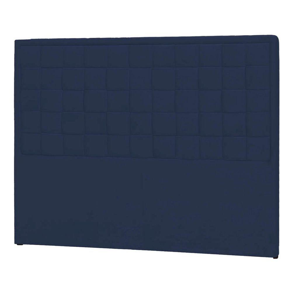 Cabeceira Casal Palermo P04 140 Cm Suede Azul Marinho - 4