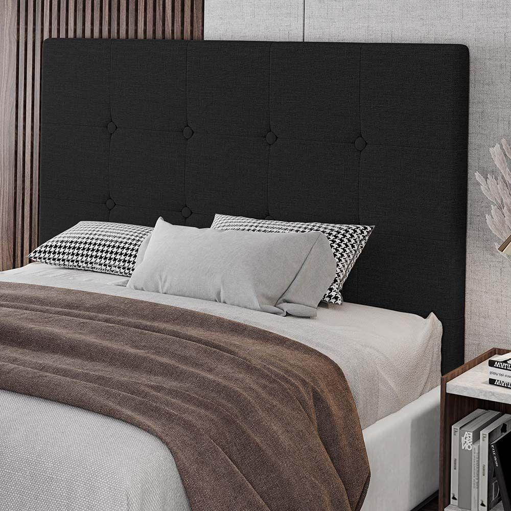 Cabeceira Cama Box Casal Queen Size Luana 160cm Linho Preto - 3