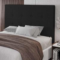 Cabeceira Cama Box Casal Queen Size Luana 160cm Linho Preto - 3