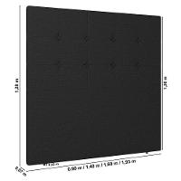 Cabeceira Cama Box Casal Queen Size Luana 160cm Linho Preto