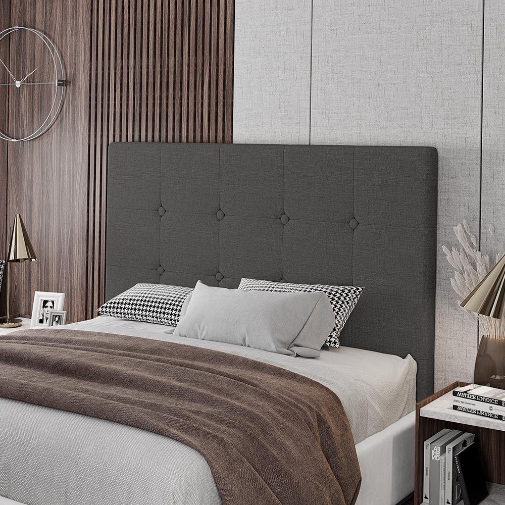 Cabeceira Cama Box Casal Queen Size Luana 160cm Linho Cinza - 2