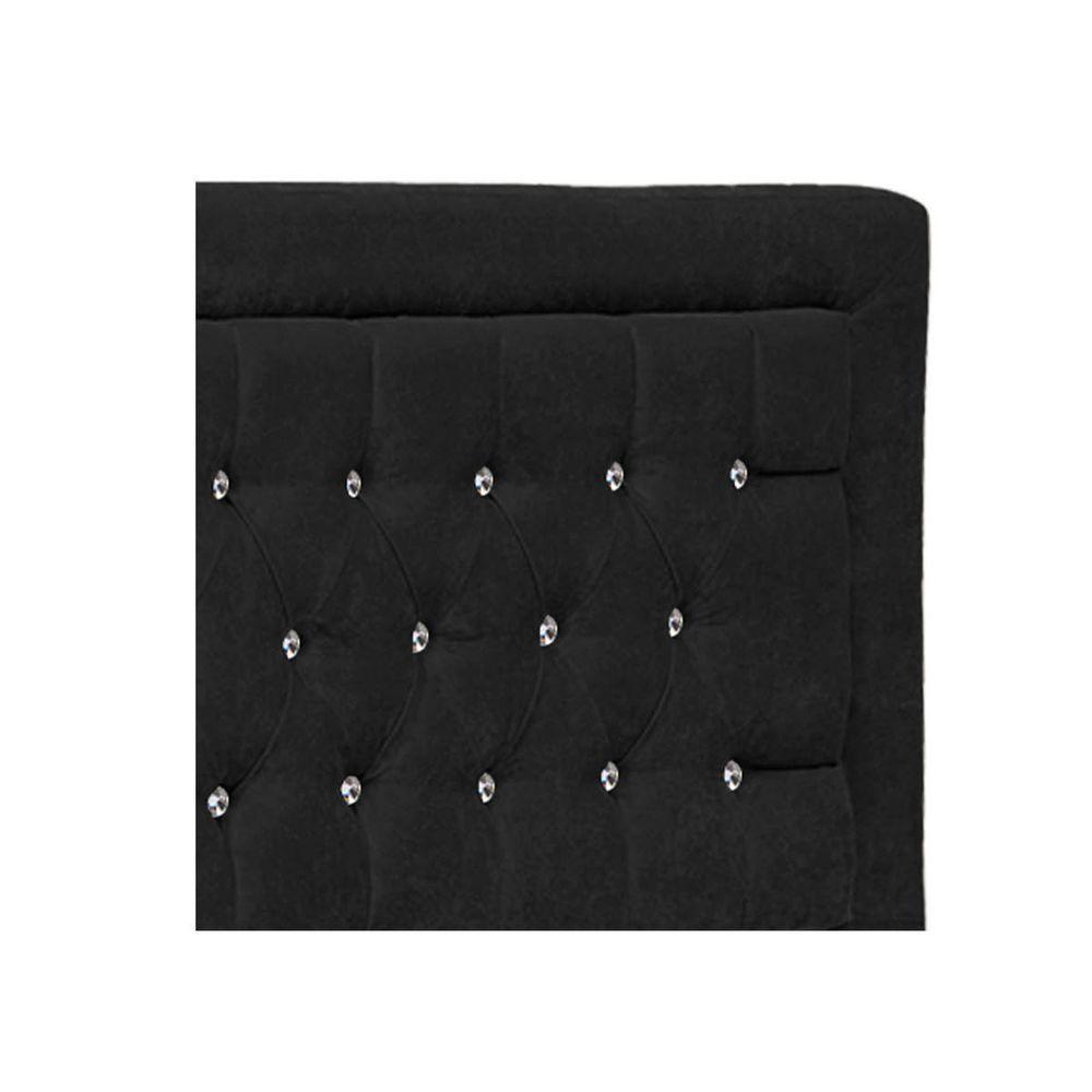 Cabeceira Casal Iasi P04 140 Cm Suede Preto Tca 944 - 2