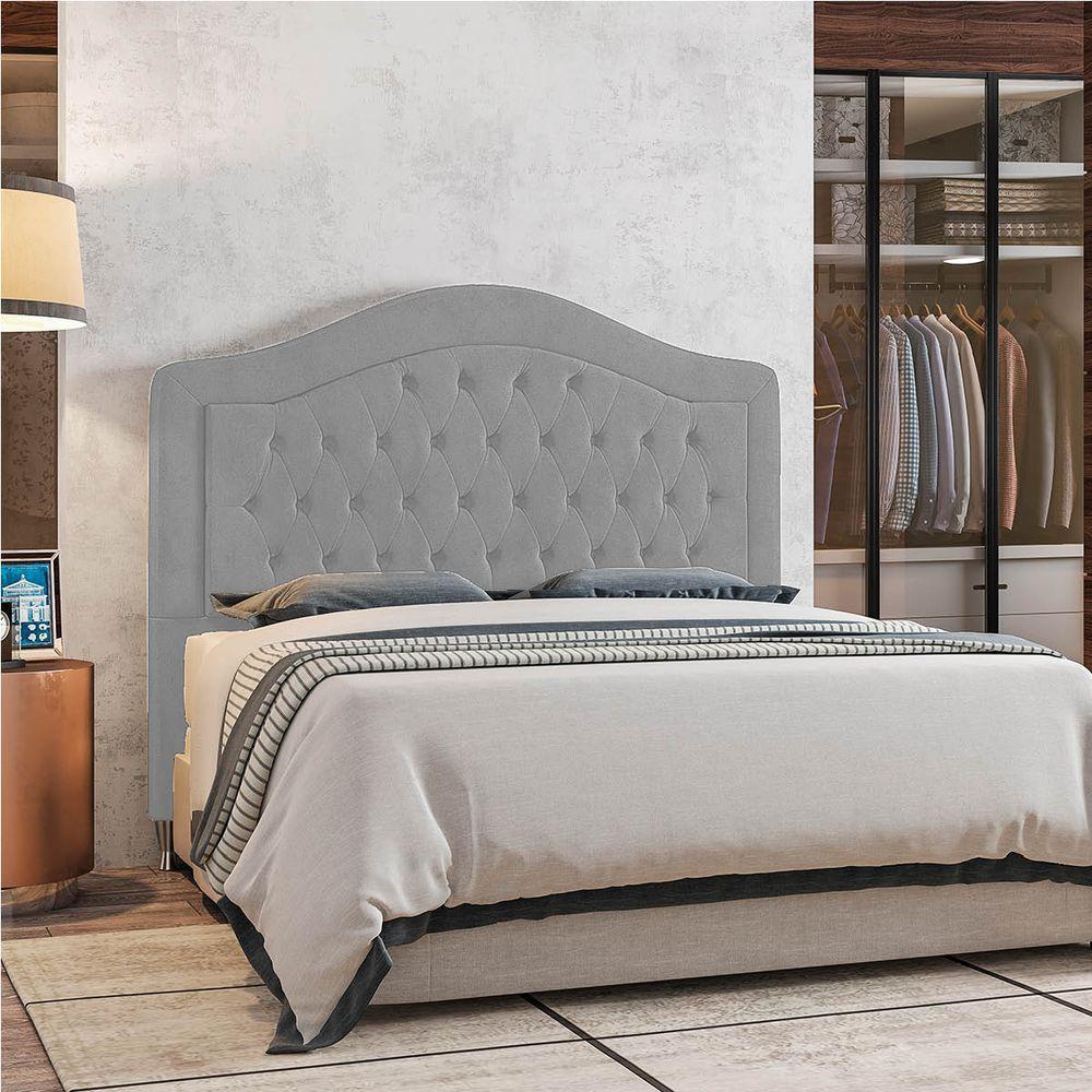 Cabeceira Casal ághata P04 140 Cm Suede Cinza Tca 940 - 6