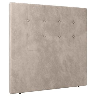 Cabeceira Cama Box Solteiro Luana 90cm Veludo Bege