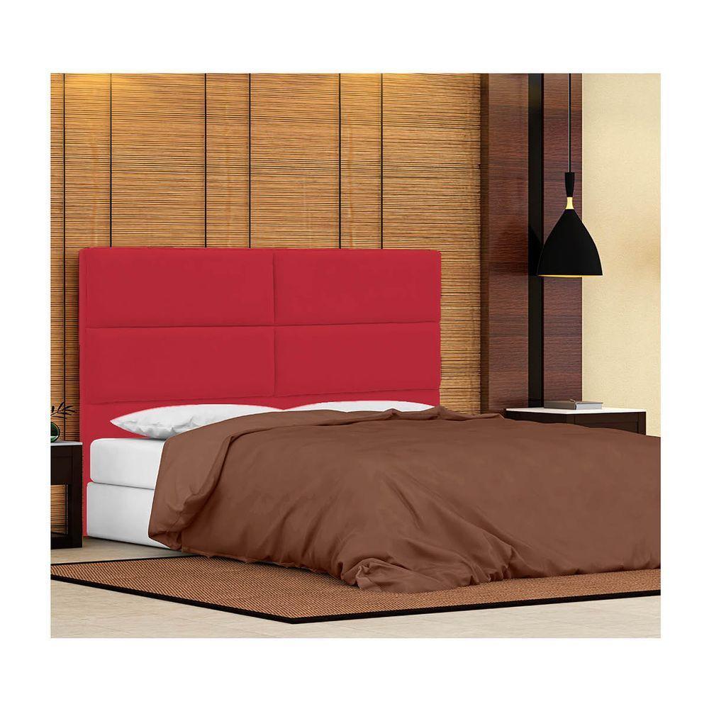 Cabeceira Casal Berlim P04 140 Cm Suede Vermelho Tca 53 - 7