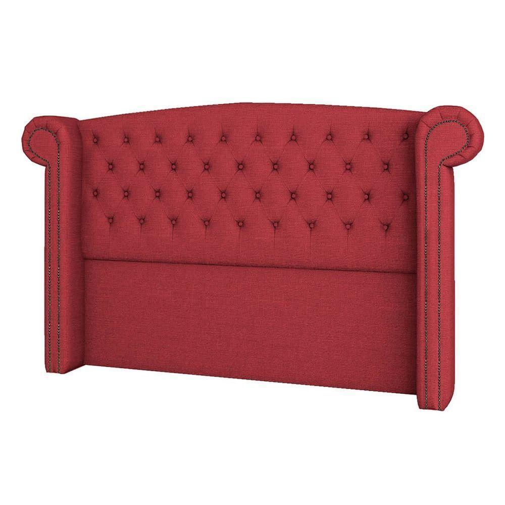 Cabeceira Casal Lyon P04 140 Cm Suede Vermelho Tca 53 - 5