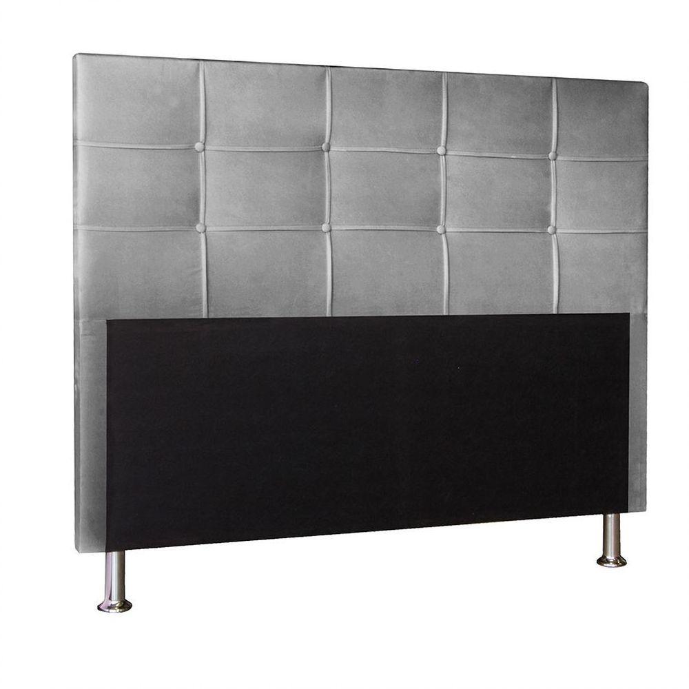 Cabeceira Queen 1,60m Roma Suede - Pallazio Cor Cinza - 1