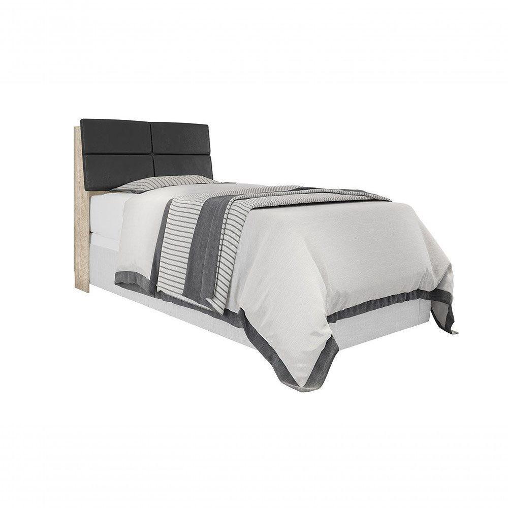 Cabeceira Box Solteiro 0,88 Isis Amarula Com Painel Preto - 4