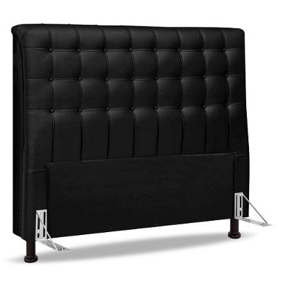 Cabeceira Cama Box Casal Queen Size Ciara 160cm Botonê Com Frame Suede Preto