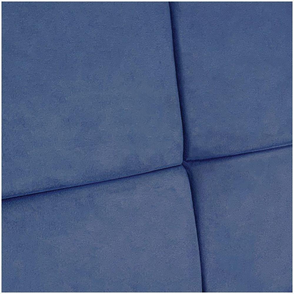 Cabeceira Painel Solteiro 0,90m Nina Suede - Pallazio Cor Azul Marinho - 6