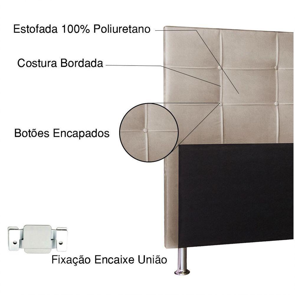 Cabeceira Queen 1,60m Roma Suede - Pallazio Cor Bege - 2