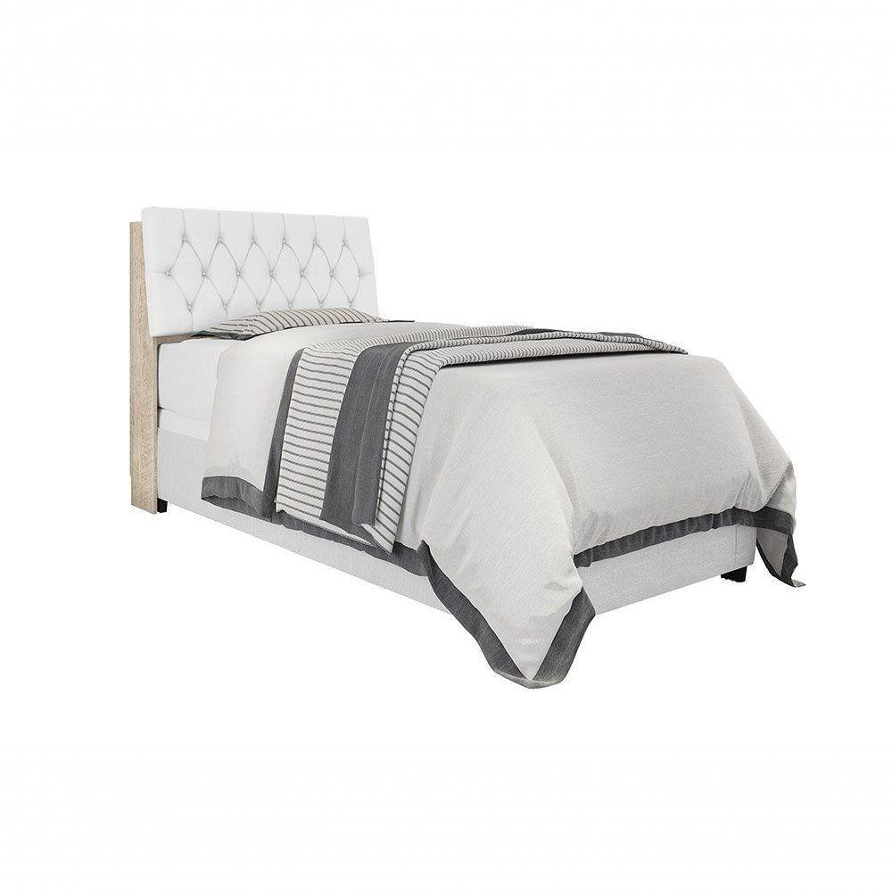 Cabeceira Box Solteiro 0,88 Amarula Com Capitonê Branco - 5