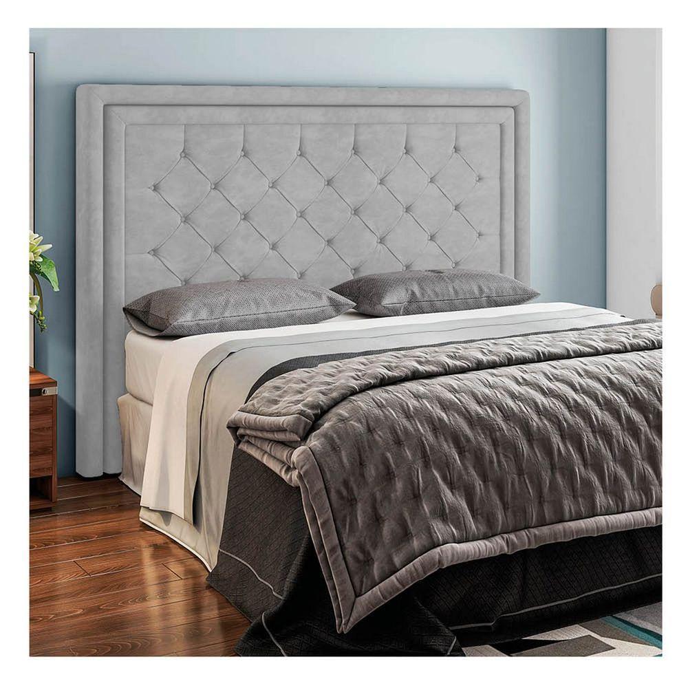 Cabeceira Casal Estocolmo P04 140 Cm Suede Cinza Tca 940 - 6